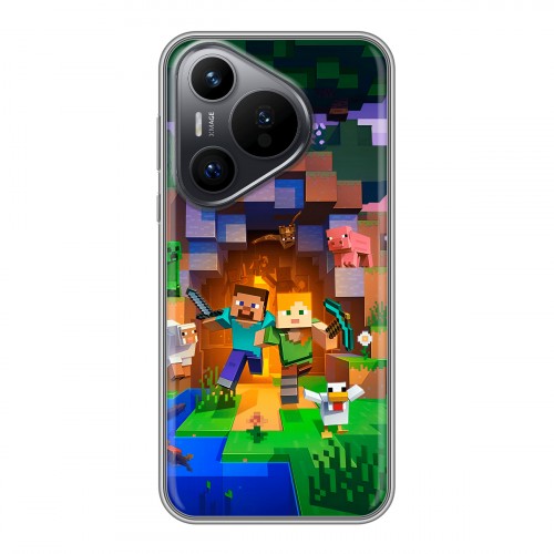 Дизайнерский силиконовый чехол для Huawei Pura 70 Майнкрафт Minecraft