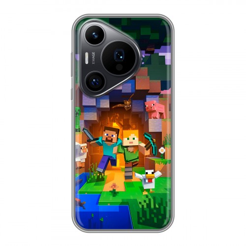 Дизайнерский силиконовый чехол для Huawei Pura 70 Pro Майнкрафт Minecraft