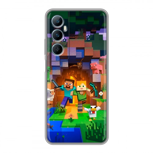 Дизайнерский силиконовый чехол для Realme C65 Майнкрафт Minecraft