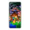 Дизайнерский силиконовый чехол для Realme C63 Майнкрафт Minecraft