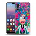 Дизайнерский силиконовый с усиленными углами чехол для Huawei P20 Pro Рик и Морти Rick Morty