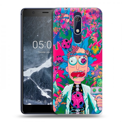 Дизайнерский пластиковый чехол для Nokia 5.1 Рик и Морти Rick Morty