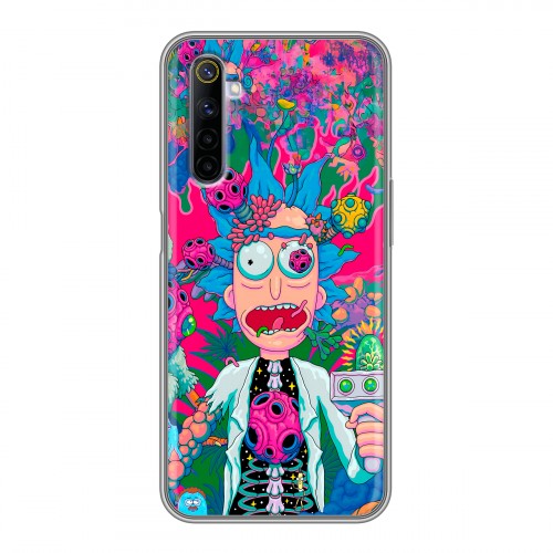Дизайнерский силиконовый с усиленными углами чехол для Realme 6 Рик и Морти Rick Morty