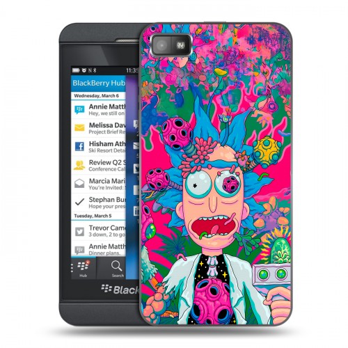 Дизайнерский пластиковый чехол для BlackBerry Z10 Рик и Морти Rick Morty
