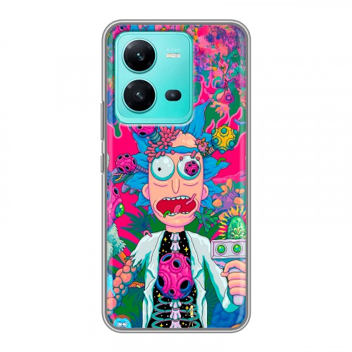 Дизайнерский силиконовый чехол для Vivo V25 Рик и Морти Rick Morty