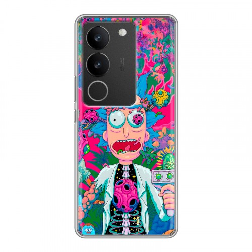 Дизайнерский силиконовый с усиленными углами чехол для Vivo V29 Рик и Морти Rick Morty