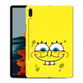 Дизайнерский силиконовый чехол для Samsung Galaxy Tab S7 спанчбоб спанч боб
