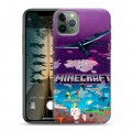 Дизайнерский силиконовый чехол для Iphone 11 Pro Майнкрафт Minecraft