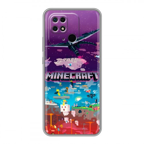 Дизайнерский силиконовый чехол для Xiaomi Redmi 10C Майнкрафт Minecraft