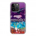 Дизайнерский силиконовый чехол для Iphone 14 Pro Майнкрафт Minecraft