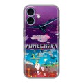 Дизайнерский силиконовый чехол для Iphone 16 Plus Майнкрафт Minecraft