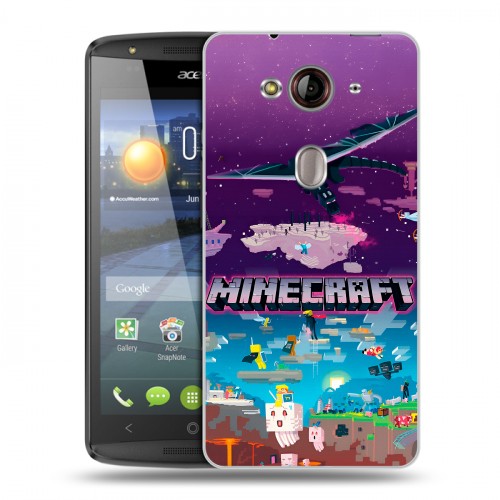 Дизайнерский пластиковый чехол для Acer Liquid E3 Майнкрафт Minecraft