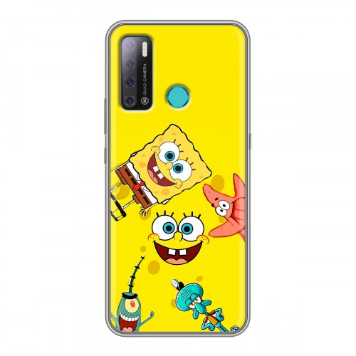Дизайнерский силиконовый с усиленными углами чехол для Tecno Pouvoir 4 Спанч боб Спанчбоб