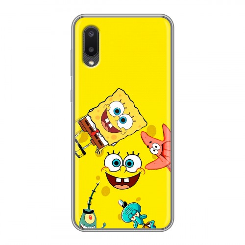 Дизайнерский силиконовый чехол для Samsung Galaxy A02 Спанч боб Спанчбоб