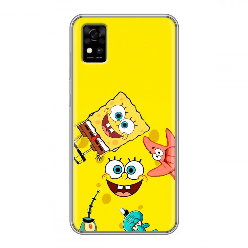 Дизайнерский силиконовый чехол для ZTE Blade A31 Спанч боб Спанчбоб