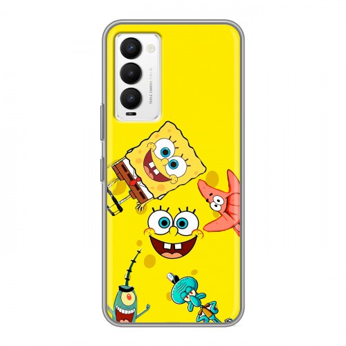 Дизайнерский силиконовый с усиленными углами чехол для Tecno Camon 18 Спанч боб Спанчбоб
