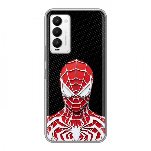 Дизайнерский силиконовый с усиленными углами чехол для Tecno Camon 18 человек паук spiderman