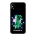 Дизайнерский силиконовый чехол для Iphone x10 Майнкрафт Minecraft