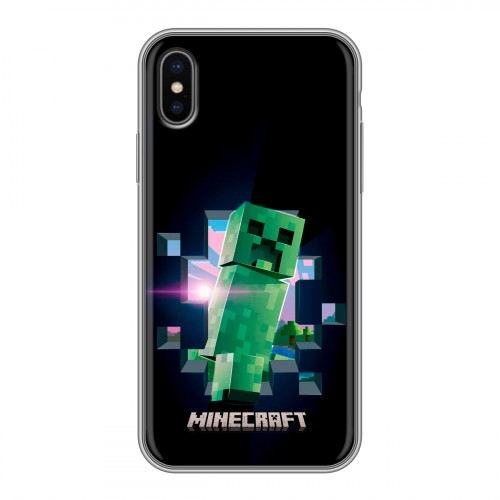 Дизайнерский силиконовый чехол для Iphone x10 Майнкрафт Minecraft