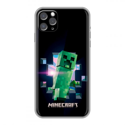 Дизайнерский силиконовый чехол для Iphone 11 Pro Майнкрафт Minecraft