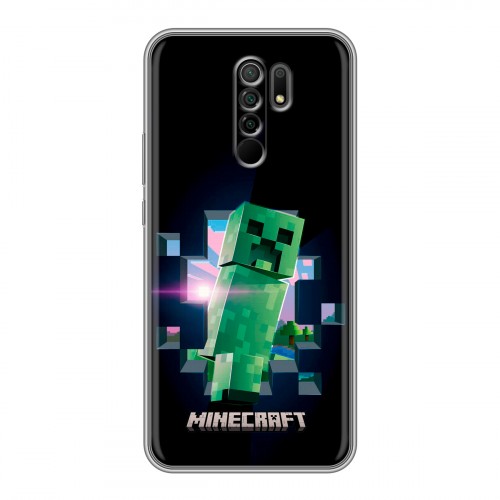 Дизайнерский силиконовый чехол для Xiaomi RedMi 9 Майнкрафт Minecraft