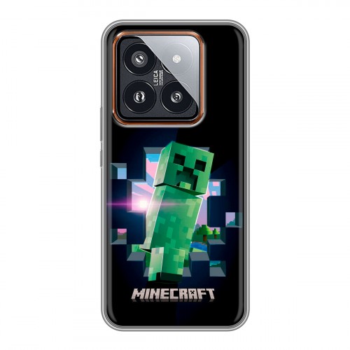Дизайнерский силиконовый чехол для Xiaomi 14 Pro Майнкрафт Minecraft