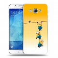 Дизайнерский пластиковый чехол для Samsung Galaxy A8 Миньоны