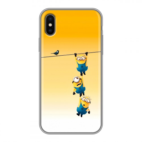 Дизайнерский силиконовый чехол для Iphone x10 Миньоны