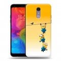 Дизайнерский пластиковый чехол для LG Q7 Миньоны