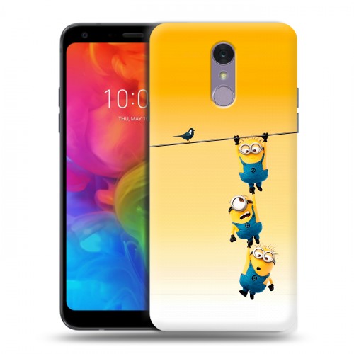 Дизайнерский пластиковый чехол для LG Q7 Миньоны