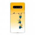 Дизайнерский силиконовый с усиленными углами чехол для Samsung Galaxy S10 Миньоны