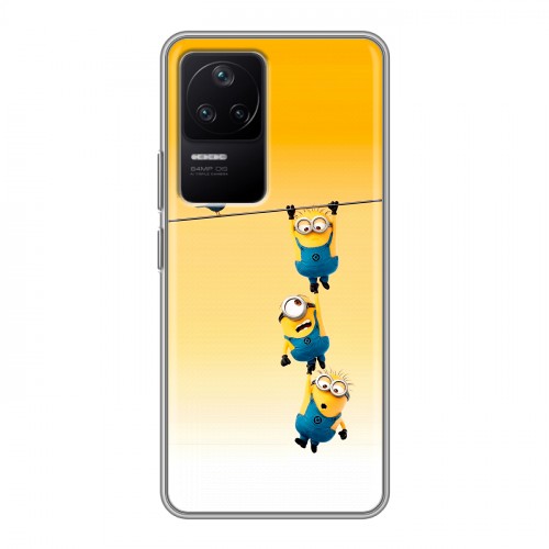 Дизайнерский силиконовый чехол для Xiaomi Poco F4 Миньоны