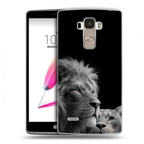 Дизайнерский пластиковый чехол для LG G4 Stylus Лев кошки