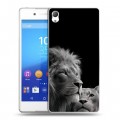 Дизайнерский пластиковый чехол для Sony Xperia Z3+ Лев кошки