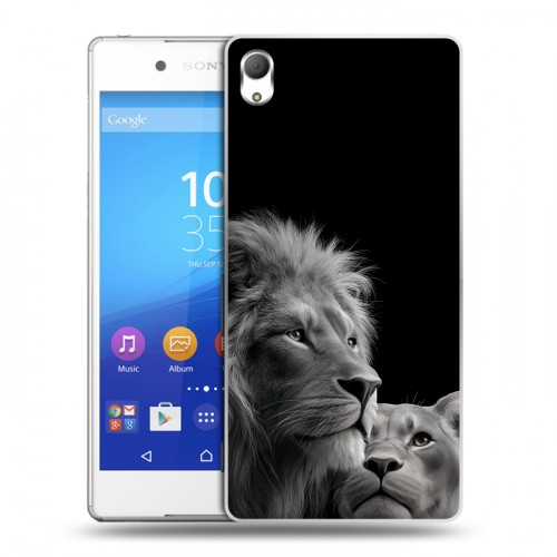 Дизайнерский пластиковый чехол для Sony Xperia Z3+ Лев кошки