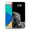 Дизайнерский силиконовый чехол для Samsung Galaxy A9 Лев кошки
