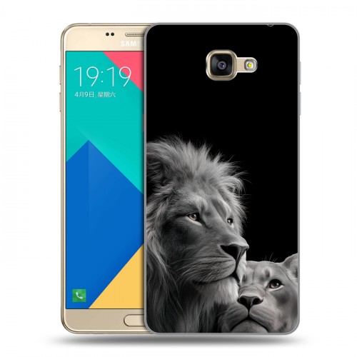 Дизайнерский силиконовый чехол для Samsung Galaxy A9 Лев кошки