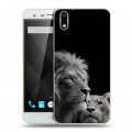 Дизайнерский пластиковый чехол для Ulefone Paris Лев кошки