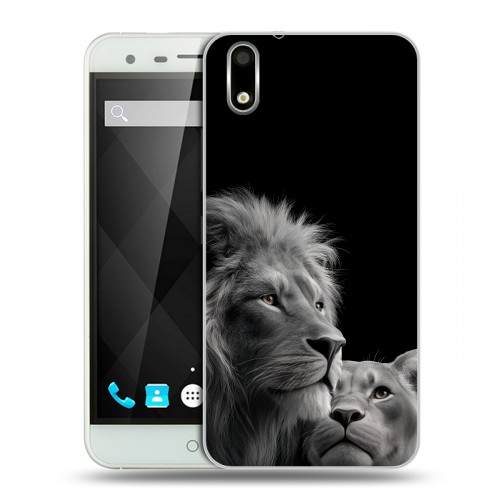Дизайнерский пластиковый чехол для Ulefone Paris Лев кошки