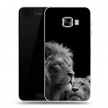 Дизайнерский пластиковый чехол для Samsung Galaxy C5 Лев кошки