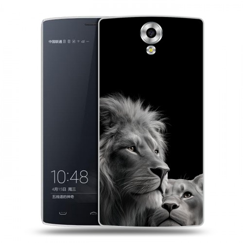 Дизайнерский силиконовый чехол для Homtom HT7 Лев кошки