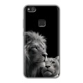 Дизайнерский силиконовый чехол для Huawei P10 Lite Лев кошки