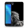 Дизайнерский силиконовый чехол для Asus ZenFone Live Лев кошки
