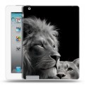 Дизайнерский пластиковый чехол для Ipad 2/3/4 Лев кошки