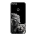 Дизайнерский силиконовый чехол для Huawei P Smart Лев кошки