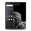 Дизайнерский пластиковый чехол для BlackBerry KEY2 Лев кошки