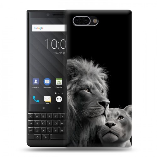 Дизайнерский пластиковый чехол для BlackBerry KEY2 Лев кошки