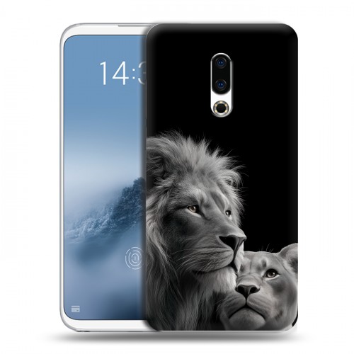 Дизайнерский пластиковый чехол для Meizu 16th Plus Лев кошки