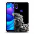 Дизайнерский пластиковый чехол для Xiaomi Mi Play Лев кошки
