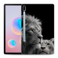 Дизайнерский силиконовый чехол для Samsung Galaxy Tab S6 Лев кошки